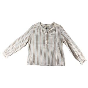 Universal threads‎ Beige And Tan Striped Medium Top